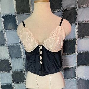 Cream and black corset